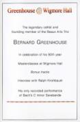 Bernard Greenhouse - Greenhouse @ Wigmore Hall