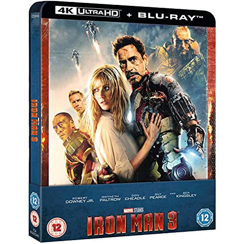 Iron Man 3 Limited Edition Steelbook 4K Ultra HD / Includes Region Free 2D Blu Ray