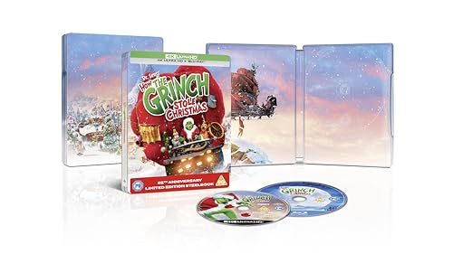 Dr Seuss' How the Grinch Stole Christmas - 25th Anniversary Edition [4K Ultra HD & Blu-Ray] Limited Edition Steelbook
